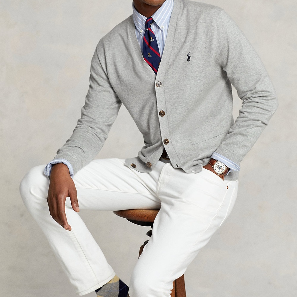 Polo Ralph Lauren GREY Cardigan Sweater Men's XXL